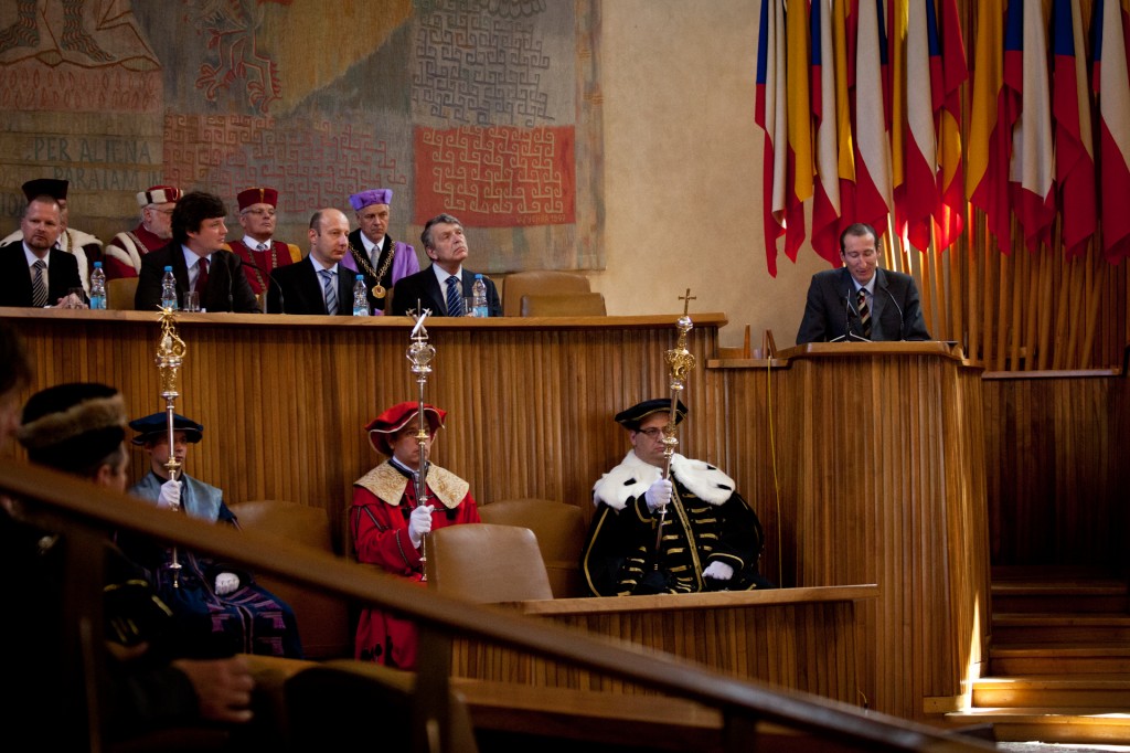 František Štěpánek giving a speech during the appointment